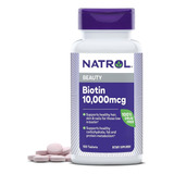 Natrol Biotina 10000mcg Saúde Cabelo, Pele & Unhas 100 Tabls