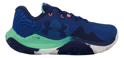 Tênis Under Armour Basquete Buzzer Masculino - Azul E Verde