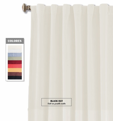 Cortina Doble Blackout Textil+voile Blanco 1 Paño 2,00x1,35