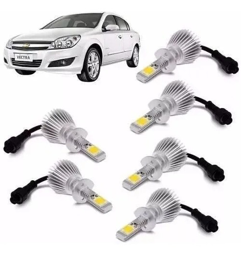 Kit Lâmpadas Super Led Vectra 2010 Alto/baixo/milha + Brinde