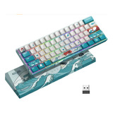 Hitime Xvx M61 60% Mechanical Keyboard Wireless Coral Sea