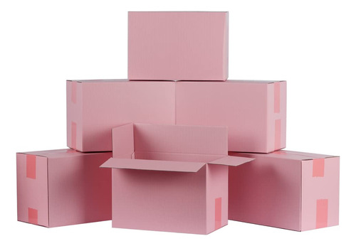 Cajas De Envo 10x6x7, Pequenas De Carton Corrugado Rosa Para