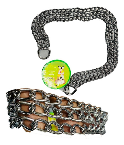 Collar Ahogo Cadena Triple 42cm Perros Mascotas