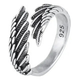 Anillo Ajustable - Plumas De Angel - Plata 925 - Best Seller