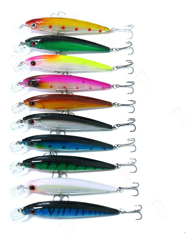 Pack 10 Señuelos O Rapala Para Pesca De Corvina Y Lenguado