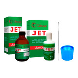 Resina Acrílica Incolor Kit Jet + Pote Dappen + Espatula 