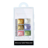 6 Shimmer Nail Art Pigment - Juego De Pinturas Sólidas For .