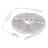 Fita Led Chata 5 Metros 3000k Branco Quente + Fonte Conector