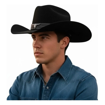 Sombrero Vaquero Texana 8 Segundos Hombre Mujer Toro Cowboy Color Negro Talla G | MercadoLibre