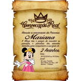 40 Convite Pergaminho Minnie Rosa 