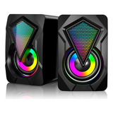 Caixa De Som Para Pc Notebook Gamer Usb Led Rgb Caixinha Top