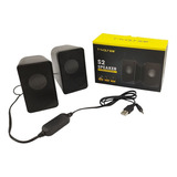 Caixa De Som Para Computador Com 6w Rms T-wolf S2 Estereo Cor Preto Usb