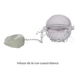 Infusor Para Té Acero Inoxidable Con Cuarzo Blanco Colgante Color Plateado