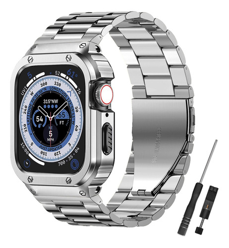 Correa De Acero Funda Para Apple Watch Ultra 9 8 7 Se 6 5 4