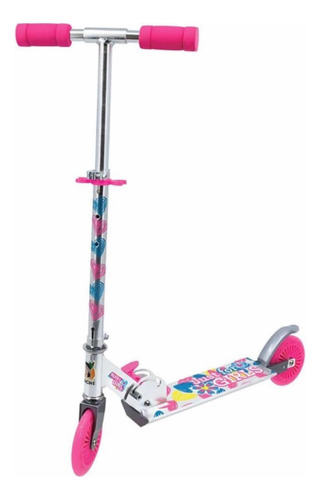 Scooter Plegable Rush Girl By Apache 120 Mm Aluminio Color Rosa Chicle