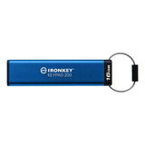 Memoria Usb-a Kingston Ironkey Keypad 200 16gb Xts-aes Fips Color Azul Liso