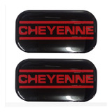 Par Emblemas Laterales Chevrolet Cheyenne Negro Rojo