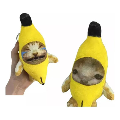 . Q 2 Animales De Peluche Algodón Gato Plátano Feliz Y