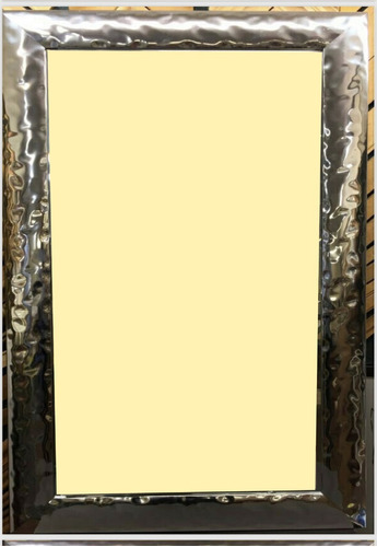 Espejo Biselado Con Marco Redondo Plateado Moderno 80x140  