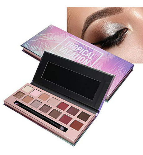 Paleta De Sombras De Ojos Profesionales, 14 Tonos Perlados Y