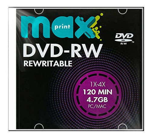 Dvd-rw  Regravável 4.7gb Slim Maxprint, Nfe