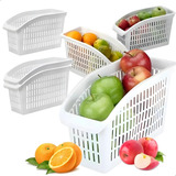 Caixa Organizadora De Geladeira Frutas Verduras Frescas 4pçs