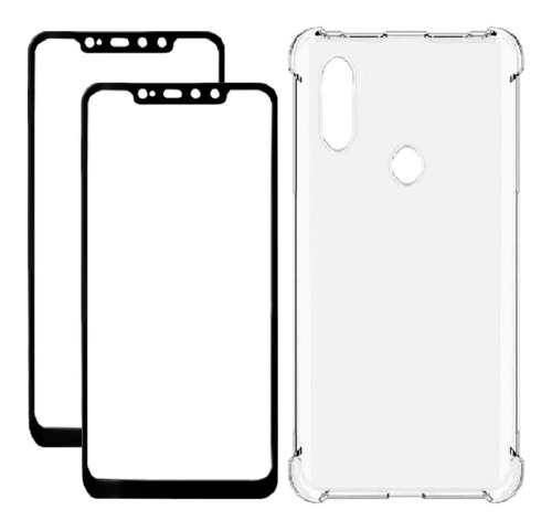 Capa Reforçada P/ Redmi Note 6 Pro + 2 Pelicula Vidro 3d 9d