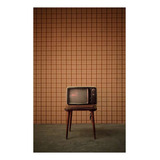 Vinilo 80x120cm Retro Vintage Antigua Tv Television P2