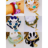 Mix Pulseiras Mais Brincos 10 Jogos Conjuntos 50 Peças Linda