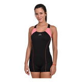 Malla Enteriza Deportiva Con Short Premium Negra Lisa 389a