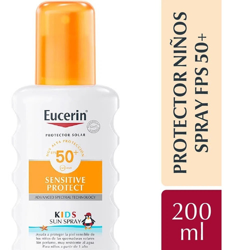 Protector Solar Eucerin Kids Sun Spray Fps50+ X 200 Ml