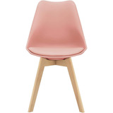 Silla Tulip Eames B Madera Asiento Rosa Nena - Alto Impacto