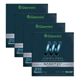 Kit 4 Encordoamento Giannini Guitarra Geegst10 Pn Nanotec