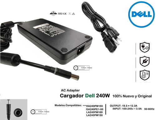 Cargador Original Dell 240w 19.5v-12.31a |  Ha240pm190 Nuevo