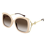 Gucci Gg1021s 003 Square Shape Beige Cafe