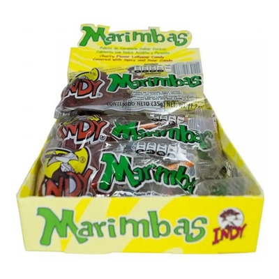 Marimbas Paletas Cereza Cubierta Enchilada Indy Dulce 12 Pza | MercadoLibre
