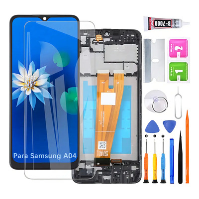 Pantalla Para Samsung A04 A045m A045f Con Marco Negro