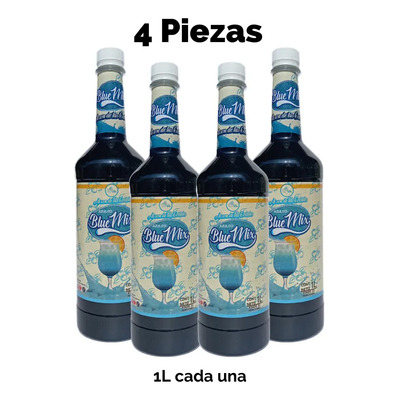 Blue Mix Azulito Mora Azul Jarabe 4 Pzs De 1 L | Envío gratis