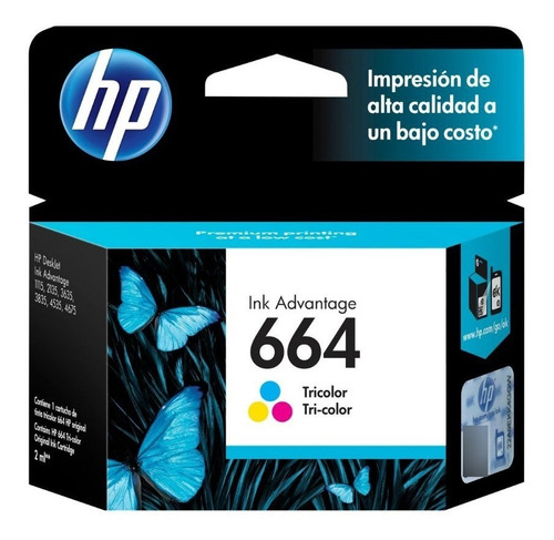 Cartucho Tinta Hp 664 Color F6v28al Original 1115 2135 2675