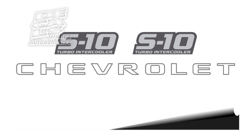 Calcos Chevrolet S10 Turbo Intercooler Kit Portón 2010 Juego