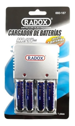 Cargador De Batería Aa Aaa Y 9v Incluye 4 Baterias Aa