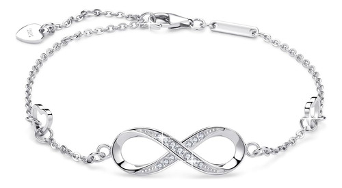 Everu Pulseras Infinito Para Mujer Pulseras De Plata De Ley 