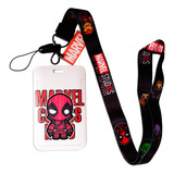 Porta Carnet Documento Y Lanyard Deadpool Porta Credencial