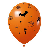 Balão Halloween Bexiga Dia Das Bruxas Laranja 9 Pol. C/ 20