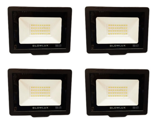 Pack X4 Proyector Reflector Eco Led 30w Fría Glowlux E A 