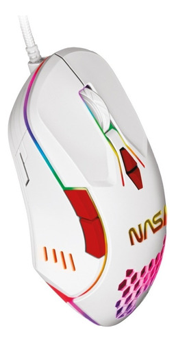 Mouse Gamer Techzone Óptico Nasa Ns-gm04 Alámbrico Blanco/ro