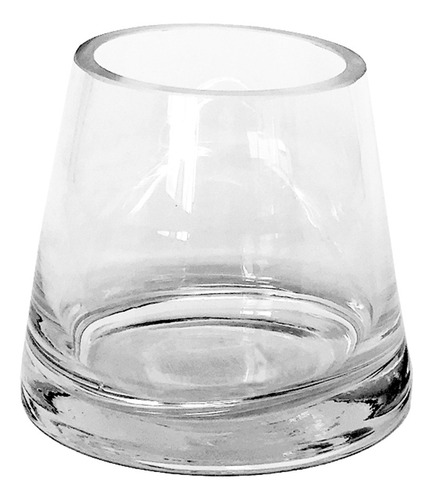 Vaso Pequeno De Vidro Transparente Design Meio Cone 10cm