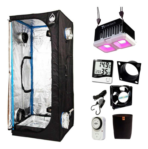 Combo Full Kit Indoor Carpa 60x60x160 + Led 200w Completo