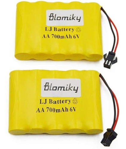 Blomiky 2 Pack 6v 700mah Nicd Bateria Aa Recargable Sm 2p 