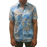Efecto Uno Camisa M/corta Lifestyle Hombre Hawai Celeste Ras